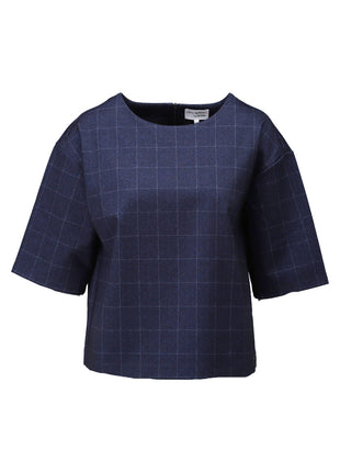 Top - Krijtstreep met rits - D406L - Dark Blue