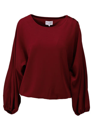Top - Soft touch met knopen - D453L - Cabernet