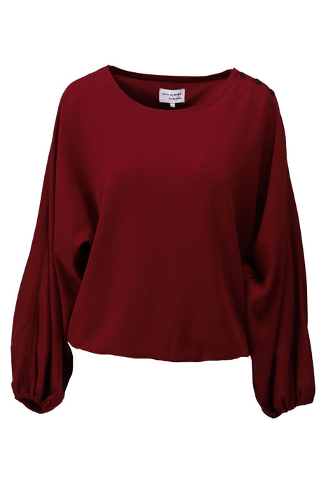 Top - Soft touch met knopen - D453L - Cabernet