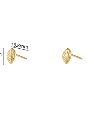 Leaf Stud - 14K - goudkleurig - Modeaccessoires - Juwelen - Oorbellen