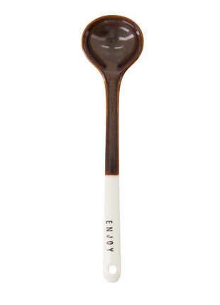 Lepeltje keramiek enjoy wit/bruin Cadeau’s & Lifestyle Keuken & eetkamer Glaswerk & bestek