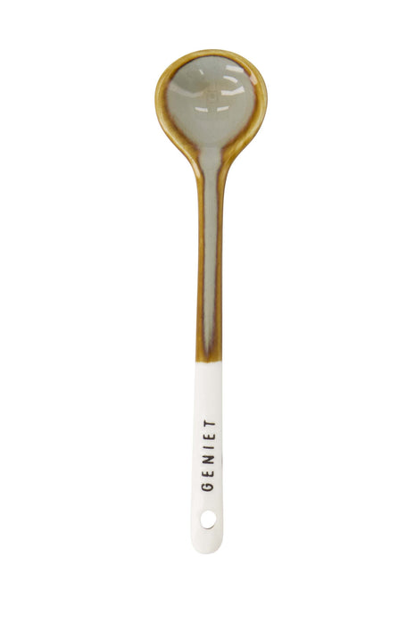 Lepeltje keramiek geniet wit/grijsblauw Cadeau’s & Lifestyle Keuken & eetkamer Glaswerk & bestek