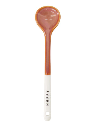 Lepeltje keramiek happy wit/burgundy Cadeau’s & Lifestyle Keuken & eetkamer Glaswerk & bestek
