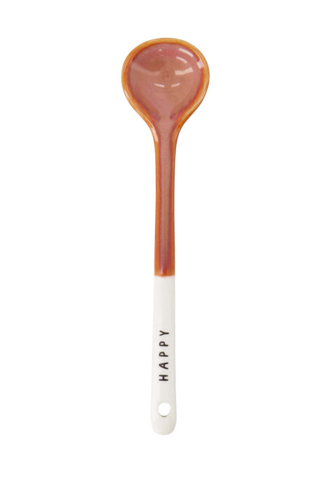 Lepeltje keramiek happy wit/burgundy Cadeau’s & Lifestyle Keuken & eetkamer Glaswerk & bestek