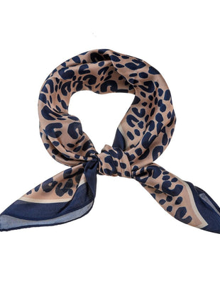 Leopard Scarf - Black + Cream