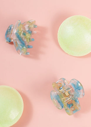 Lili - Mini marmer haarspeld Marmer Blauw/ Groen/ Roze - Modeaccessoires - Haarspelden