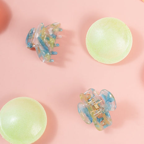 Lili - Mini marmer haarspeld Marmer Blauw/ Groen/ Roze - Modeaccessoires - Haarspelden