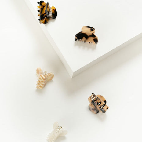 Lili - Mini marmer haarspeld Marmer bruin - Modeaccessoires - Haarspelden