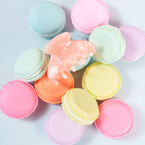 Lili - Mini marmer haarspeld Marmer koraal - Modeaccessoires - Haarspelden