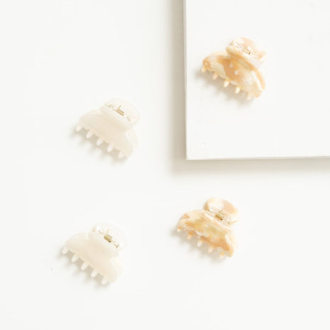 Lili - Mini marmer haarspeld Marmer wit - Modeaccessoires - Haarspelden