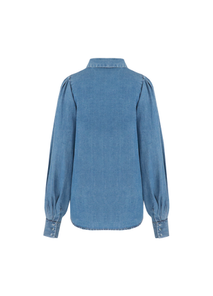 Lissa blouse - 25WBC06 - Denim Mid Blue - Kleding - Blouses