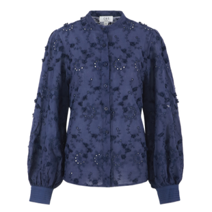 Lola blouse 25NQH14 Midnight Blue Kleding Blouses
