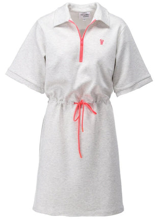 Jurk met aantrekkoord & rits - Light grey mélange - C611L by K.Design