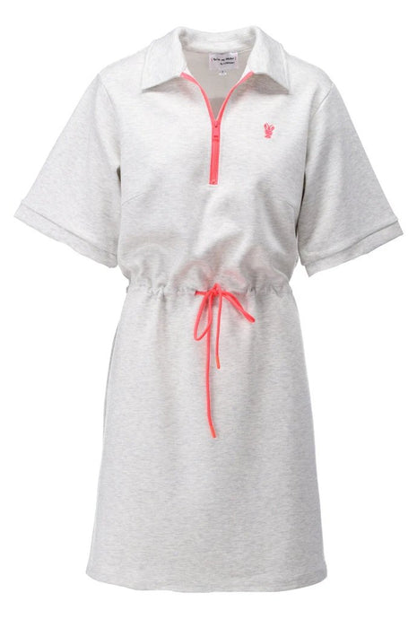 Jurk met aantrekkoord & rits - Light grey mélange - C611L by K.Design