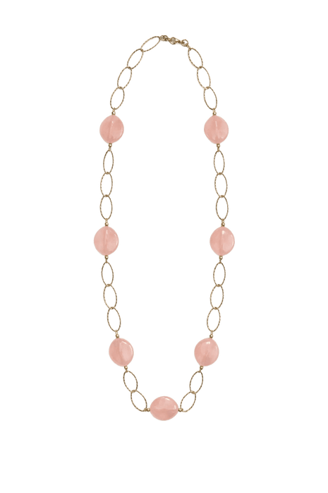 Long Stone Link Necklace - N61463 - 14K + Pink by Day & Eve