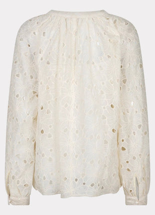 Blouse raglan embroidery anglaise - SP26.28026 - Ecru by Esqualo