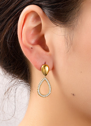 Shiny Oval Dangle - 14K