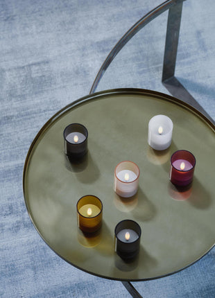 MM LED glass candle Hurricane Charcoal 2- pack - Cadeau’s & Lifestyle - Woonkamer - Kandelaren & Waxinelichthouders