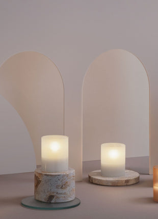 MM LED glass candle Hurricane Charcoal 2- pack - Cadeau’s & Lifestyle - Woonkamer - Kandelaren & Waxinelichthouders