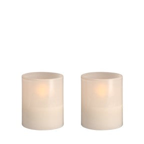 MM LED glass candle Hurricane Vanilla 2- pack - Cadeau’s & Lifestyle - Woonkamer - Kandelaren & Waxinelichthouders