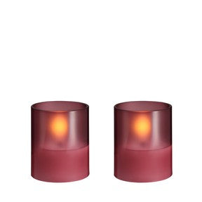 MM LED glass candle Hurricane Vintage rose 2-pack - Cadeau’s & Lifestyle - Woonkamer - Kandelaren & Waxinelichthouders
