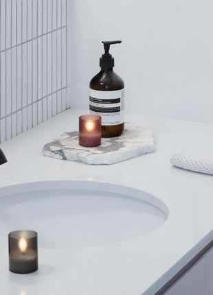 MM LED glass candle Hurricane Vintage rose 2-pack - Cadeau’s & Lifestyle - Woonkamer - Kandelaren & Waxinelichthouders