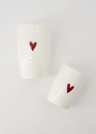 Mok L hartje wit/rood Cadeau’s & Lifestyle Keuken & eetkamer Mokken & Bekers