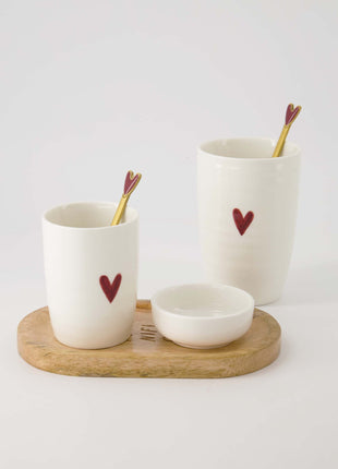 Mok L hartje wit/rood Cadeau’s & Lifestyle Keuken & eetkamer Mokken & Bekers