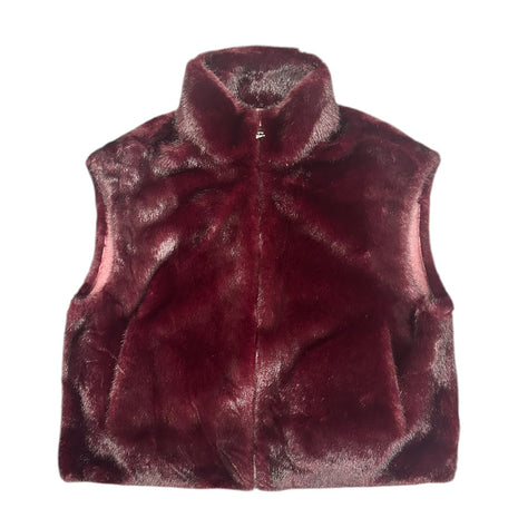 Mouwloos jasje in kunstbont bordeaux Kleding Blazers & vestjes