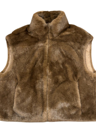 Mouwloos jasje in kunstbont choco Kleding Blazers & vestjes