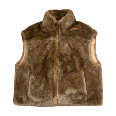 Mouwloos jasje in kunstbont choco Kleding Blazers & vestjes