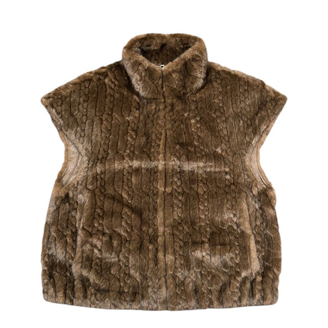 Mouwloos jasje in kunstbont (kabel) choco Kleding Blazers & vestjes