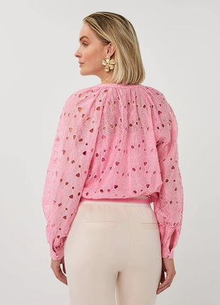Blouse raglan embroidery anglaise - SP26.28026 - Romance Rose by Esqualo