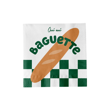 Paper Napkins Oui Oui Baguette 20pack - 148-01650 by Atelier Pistache