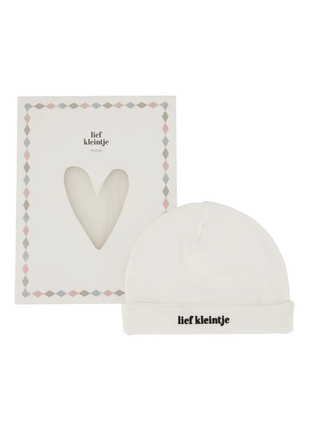 Mutsje ’lief kleintje’ in doosje maat 50/56 wit/zwart Baby & Peuter Kleding