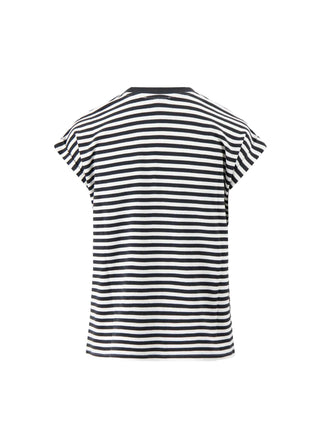 T-shirt met opgerolde mouw streep - 0307-0012 by Zusss