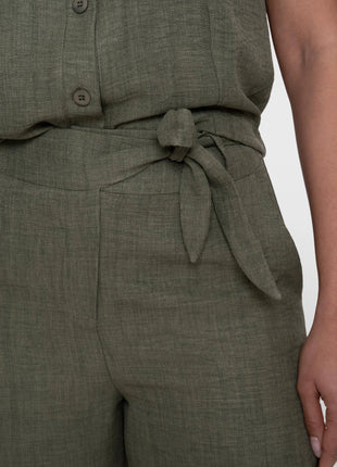 Broek met koord - 61100-60 - dark green by Geisha