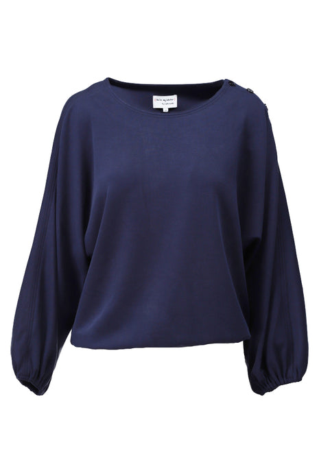 Top - Soft touch met knopen - D453L - Navy Blazer