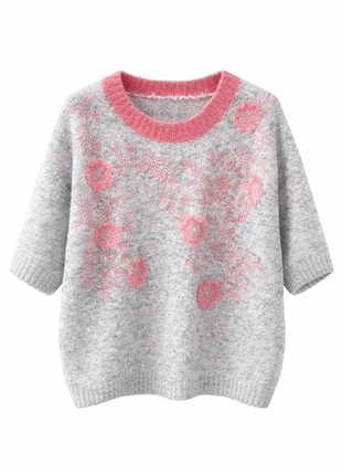 Pull met borduur - Bellante (roze/grijs) by Just Women