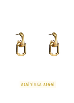 Oorbellen - Open Square Hoop - 14K