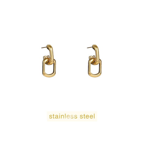 Oorbellen - Open Square Hoop - 14K