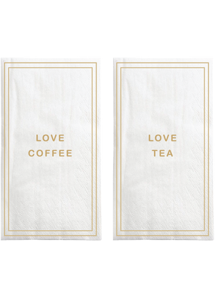 Servetten rechthoek love coffee/tea - 0711-0050 by Zusss
