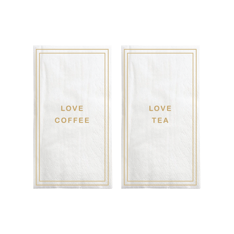 Servetten rechthoek love coffee/tea - 0711-0050 by Zusss