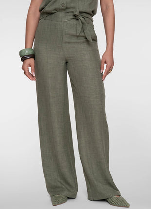 Broek met koord - 61100-60 - dark green by Geisha