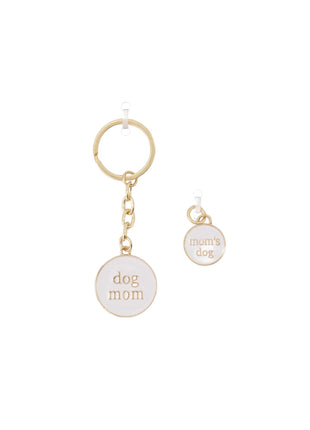 Ansichtkaart sleutelhanger/penning dog mom - wit/goud by Zusss