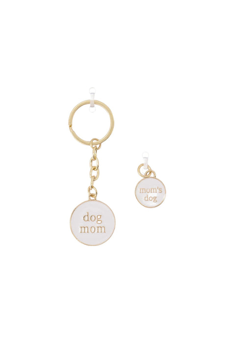 Ansichtkaart sleutelhanger/penning dog mom - wit/goud by Zusss