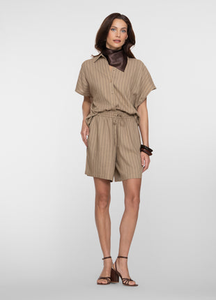 Bluse Leinenstreifen k/A - 63423-14