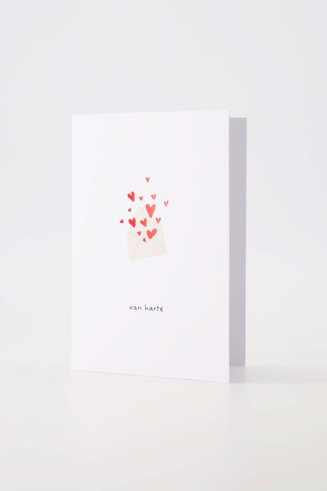 Carte de vœux - joyeux anniversaire blanc/rouge