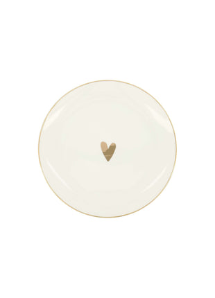 Ontbijtbord - hartje - wit/goud - Lifestyle - Koken & Tafelen - Servies