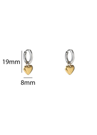 Oorbel - Heart Hoop - 2Tone (combi) - Modeaccessoires - Juwelen - Oorbellen